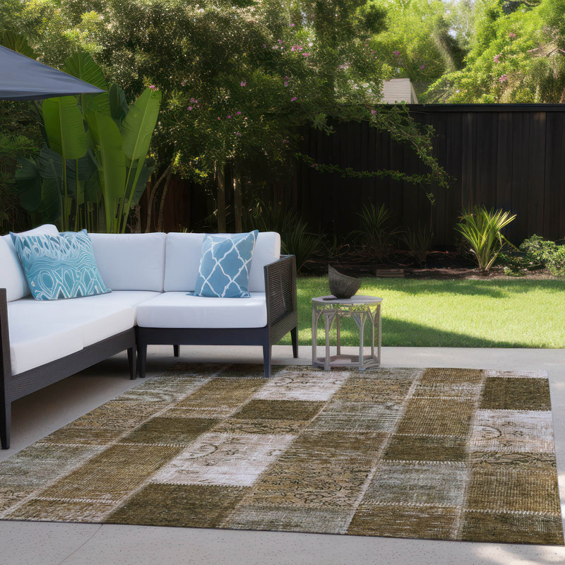 Patchwork Indoor / Outdoor Rug, Rectangle 3' x 5'