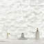 Carreau de mosaïque murale en verre brillant 12 po x 15 po Nacre Blanc Subway