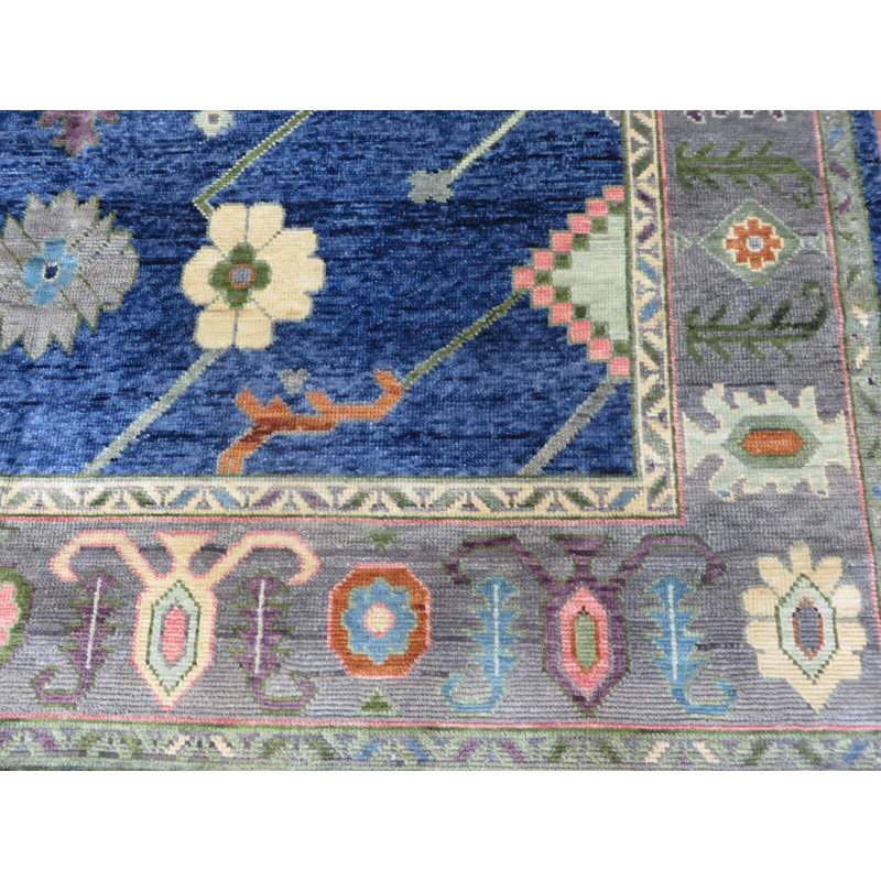 Tapis unique bleu marine de 8 pi x 10 pi