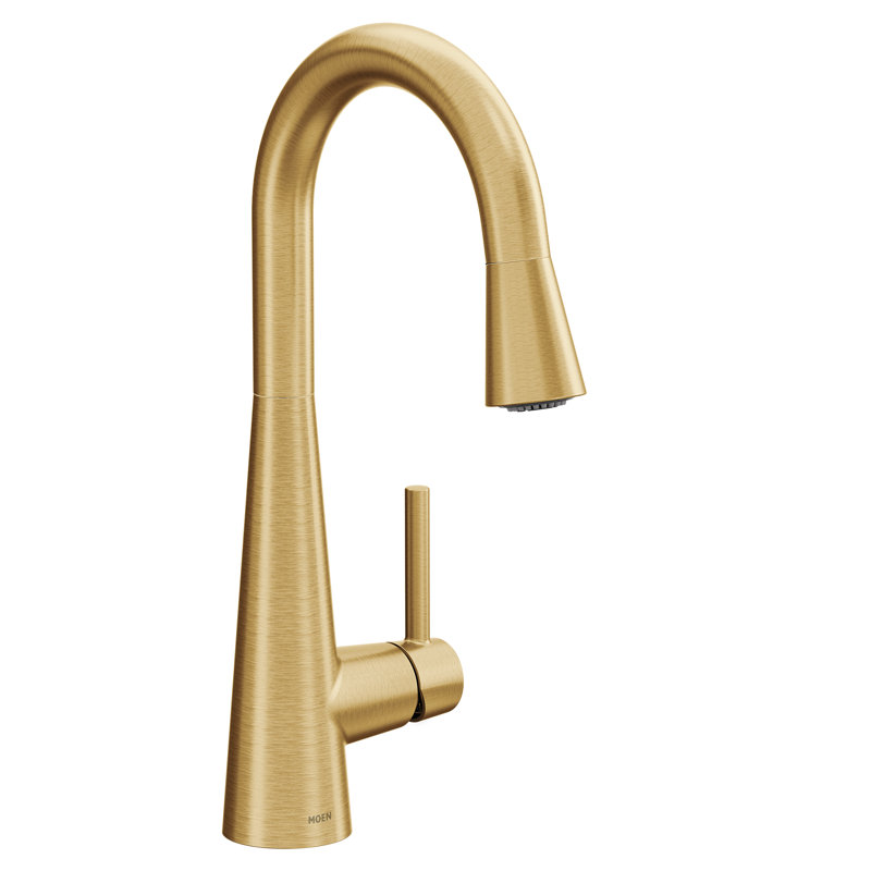 Sleek High Bar Faucet, Brushed Gold