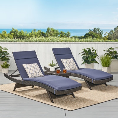 Hans Cagliari Wicker Chaise Lounge Set with Cushion by Brayden Studio