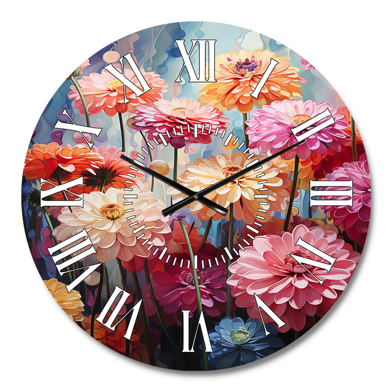 Horloge murale Zinnias Mute Tone, Médium