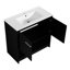 Meuble-lavabo 36 po avec lavabo en céramique, base en contreplaqué, 2 portes, meuble-lavabo autoportant moderne en chêne noir, lavabo, structure de structure, abat-jour de style