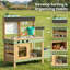 Kids Wooden Outdoor Mud Kitchen Playset With Plant Growing Box, Removable Sink, Oven, Stove & Kitchen Accessories, Pretend Play Kitchen For Backyard And Garden