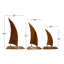 Ensemble de sculpture de bateau à voile en bois 3 pièces Pagerale