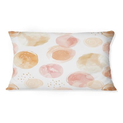 Pink Orange Boho Circles II - Boho Lumbar Pillow