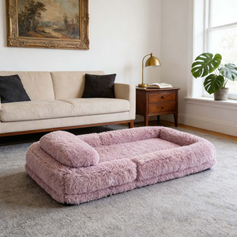 Adjustable Convertible Human Dog Bed,Lazy Sofa, Pink