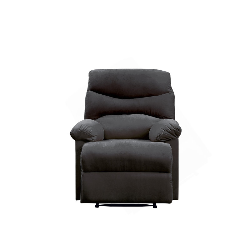 Fauteuil inclinable noir avec accoudoirs coussinés, Noir