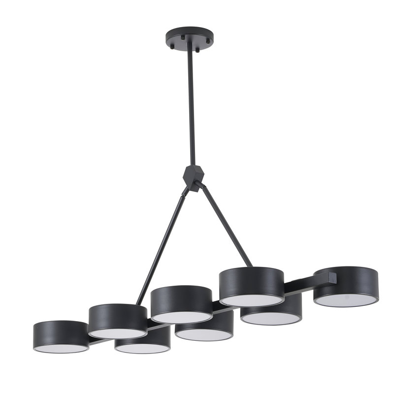 Lustre moderne à 8 lumières Nichlas, Noir