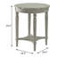Table d'appoint en ardoise antique d'inspiration antique avec tablette inférieure et support, options de rangement élégantes