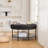 30.9"Wide Upholstered Round Ottoman Coffee Table Foot Rest with Black Metal Legs, Footstool with Wooden Open Storage Shelf,Faux Fur Footstool for Living Room Bedroom Entryway Hotel-1388137363