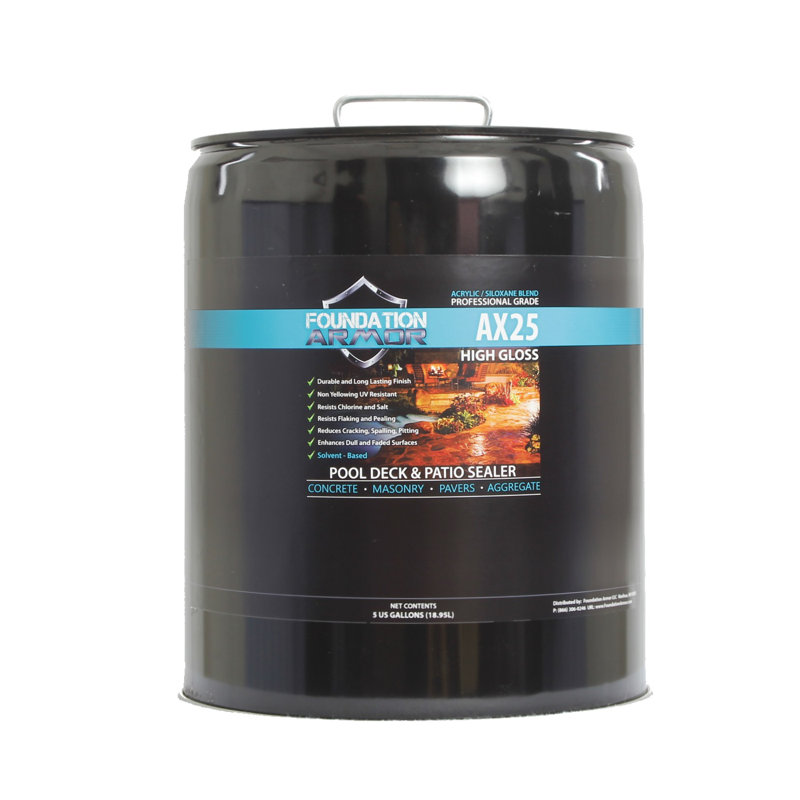 5 GAL Armor AX25 Pro-Grade Siloxane à base de solvant acrylique à base de solvant et scellant pour pavés