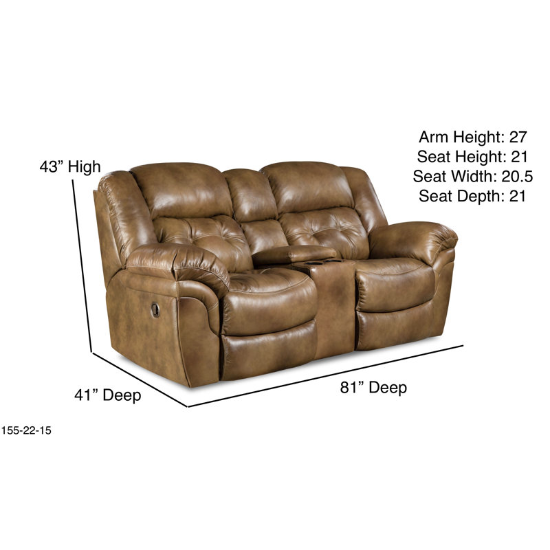 Taylorann Power Reclining Console Sectional, Brown