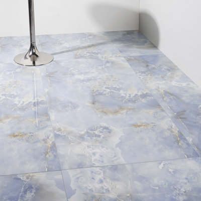 Carreau de marbre et de mur en porcelaine 24 po x 48 po Selene Onyx