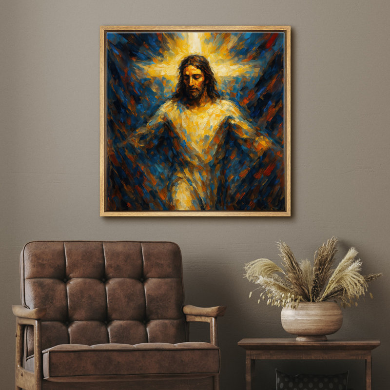 «Radiant Christ figure with Golden Light», reproduction d'art sur toile encadrée, H 24 po x l 24 po x P 1,5 po