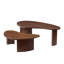 Ensemble de 2 tables basses modernes de forme irrégulière pour le salon, tables basses gigognes faciles à assembler, tables d'appoint de bout pour le bureau du salon, couleur noyer-133968136