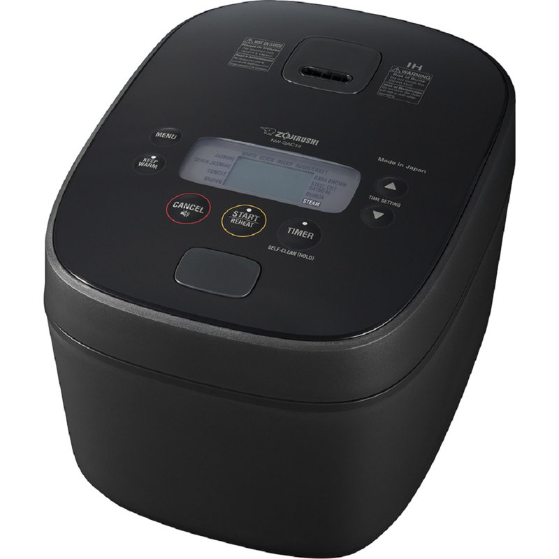 Black 10-Cup Induction Heating Rice Cooker with Nonstick Stainless Steel