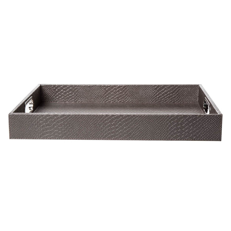 Edmondson Leather / Faux Leather Tray, Taupe