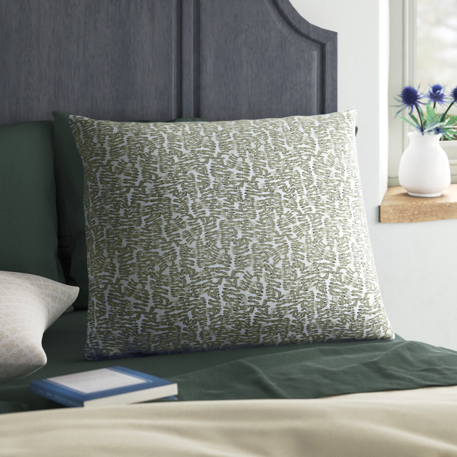 Fern Cotton Shams, Standard/Twin, Olive