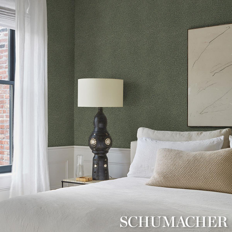 Snakeskin Vinyl Wallpaper Roll, Green