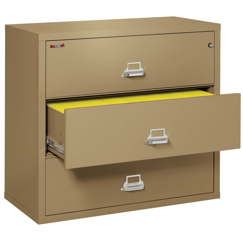 3 - Drawer File Cabinet, Sand, Key Lock