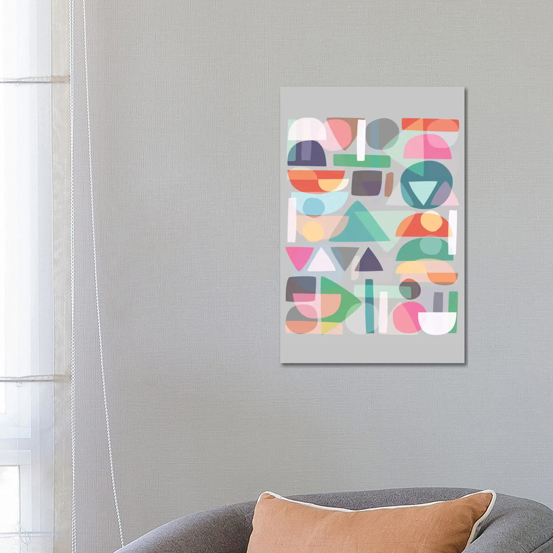 Pastell Geometrie II von Mareike Böhmer - Galerie-verpackte Leinwand Giclée auf Leinwand