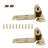 Self Closing Variable Overlay Flush Cabinet Hinges Polished Brass Pair