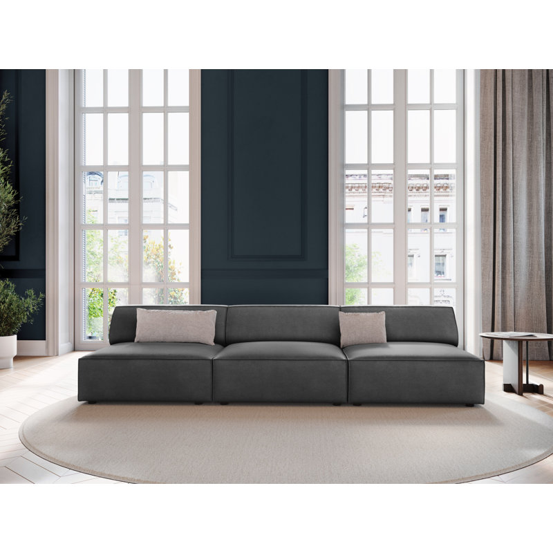 Irton 3 Seater Sofa, Grey, Velvet