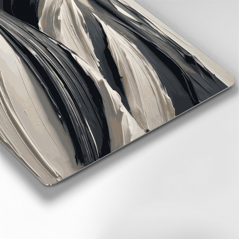 Art mural en métal gris anthracite DiagonalStripes, H 20 po x l 16 po