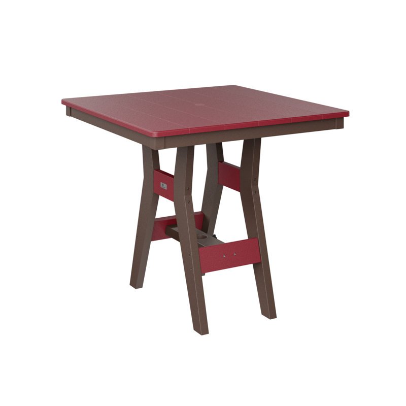 Table de salle à manger carrée 33 po Berlin Gardens Harbor, Rouge écarlate, 30.37" H x 33" W x 33" D, Chocolat / Brun