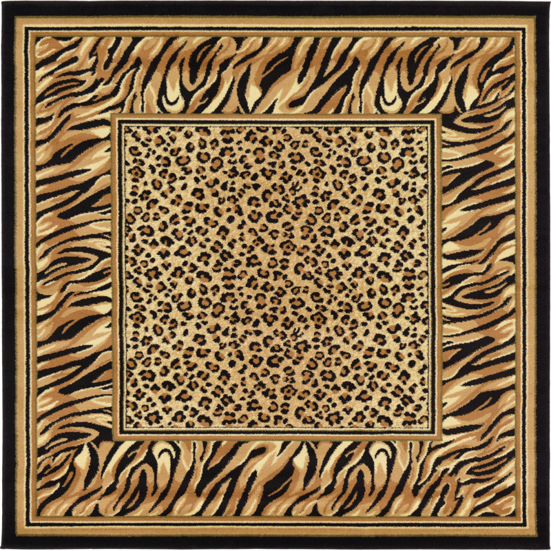 Testerman Animal Print Indoor Rug, Square 6'1"