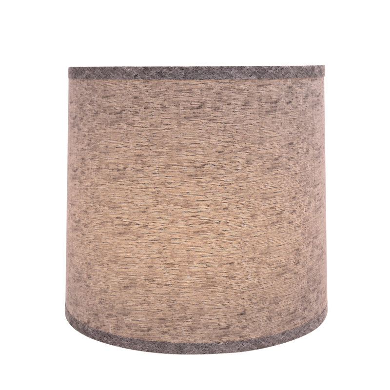 Abat-jour tambour en tissu H 12 po (araignée) gris