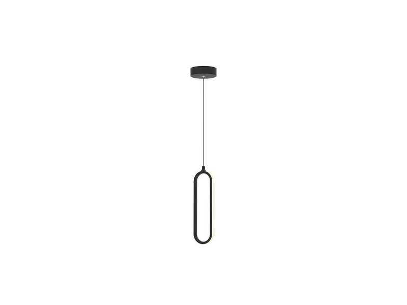 Luminaire suspendu simple à 1 lumière Zanaia, H 15 po x l 3,5 po x P 3,5 po, Noir