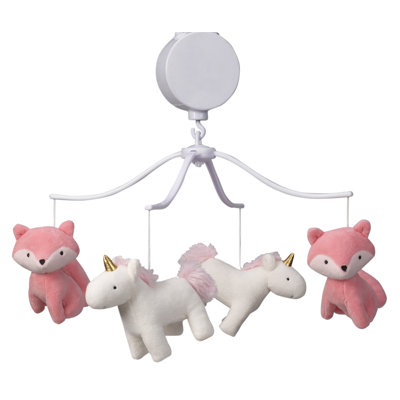 Rainbow Unicorn Animals Musical Crib Mobile