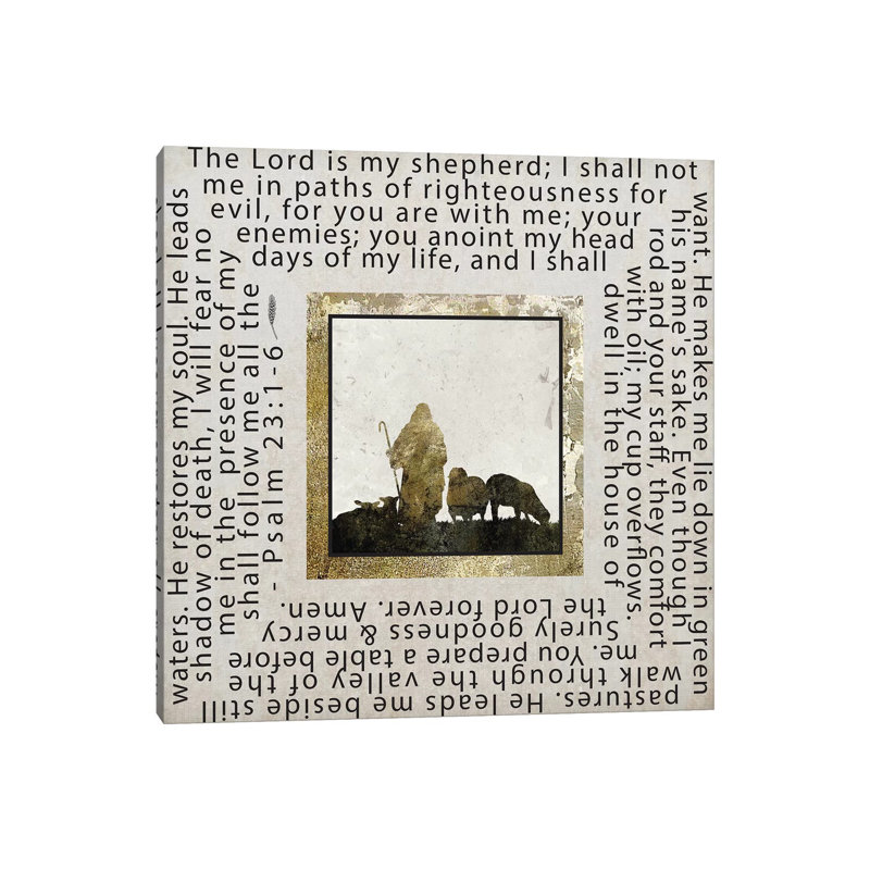 Gold Foil And Black Text Scriptures 2 by Melody Hogan - Wrapped Canvas Print, 66.04 cm H x 66.04 cm W x 3.175 cm D