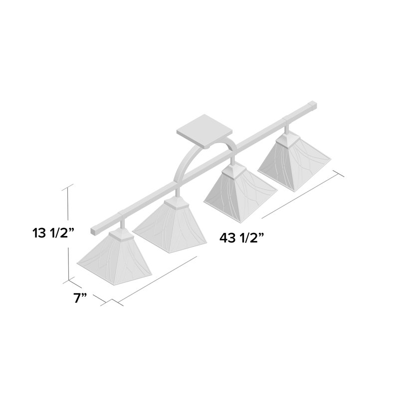 43.5'' 4 -Light Fixed Track Track Kit with Dimmable and Adjustable Head