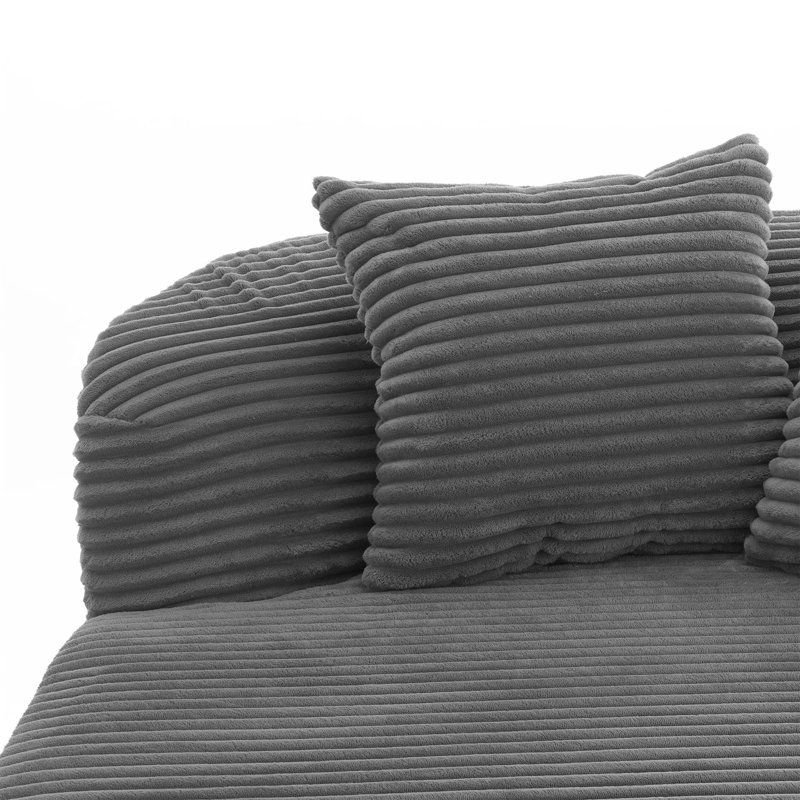 Canapé à compression de 51,6 po avec deux coussins de soutien, Gris