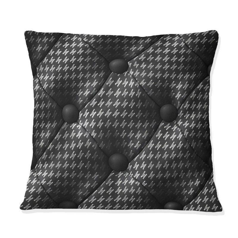 Coussin Black Houndstooth II - Mid-Century, H 16 po x l 16 po