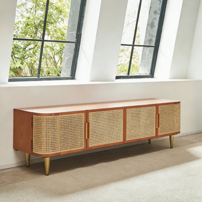 Modern Beige Solid Wood TV Stands