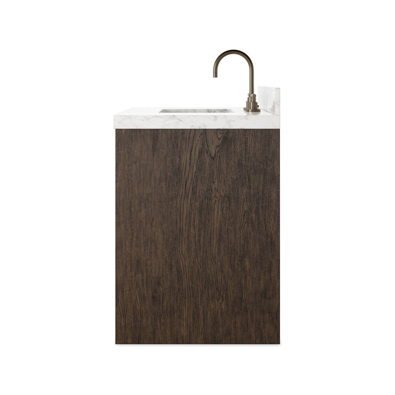 Anthem Single Vanity, Carrara Marble, Satin Espresso Oak