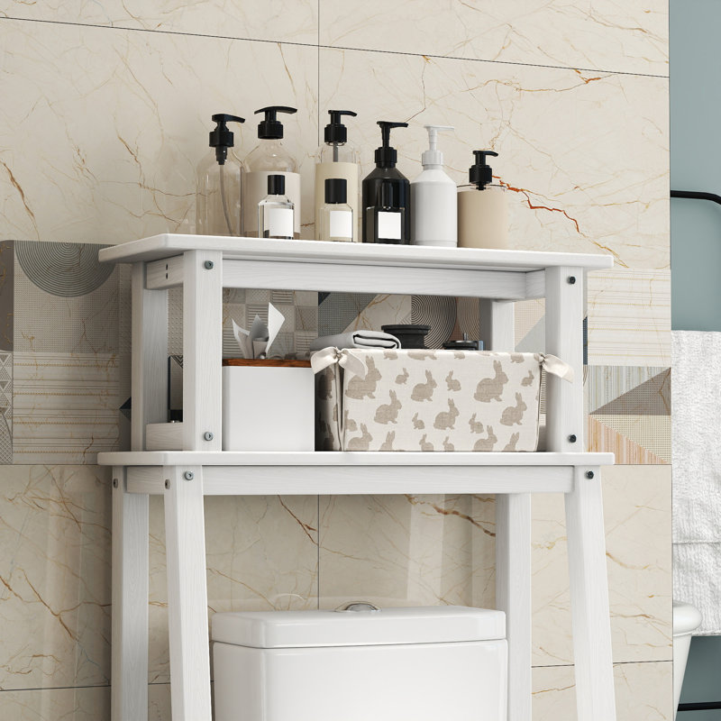 Étagère de rangement au-dessus de la toilette à 2 niveaux en PEHD