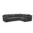 MOD #973 Gunmetal Sectional Sofa – 2524 Foam with Dacron Wrap, 1.5" Black Wood Legs, Matching Pillows
