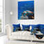 Grande tortue de mer sous l'eau - coussin à imprimé animal-29516697-29516693