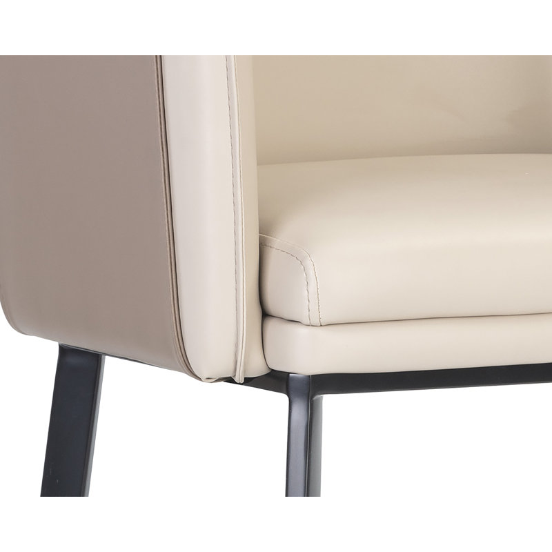 Carter Upholstered Stool with Metal Frame, Counter Stool (26.75" Seat Height), Beige