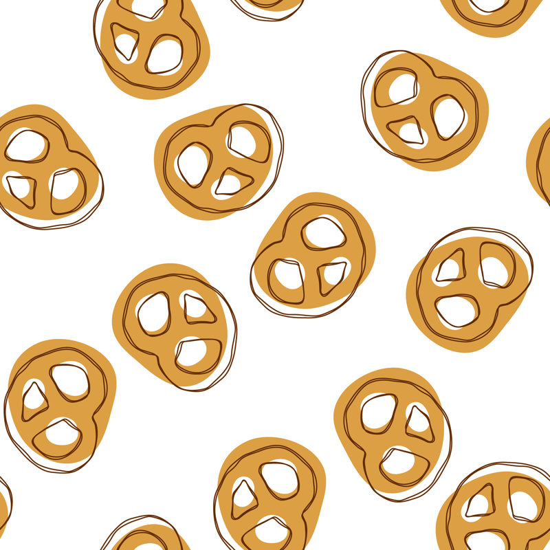 Pretzels Pattern Background by Yuliia Romas - Wrapped Canvas Print, 122cm H x 122cm W x 3.8cm D