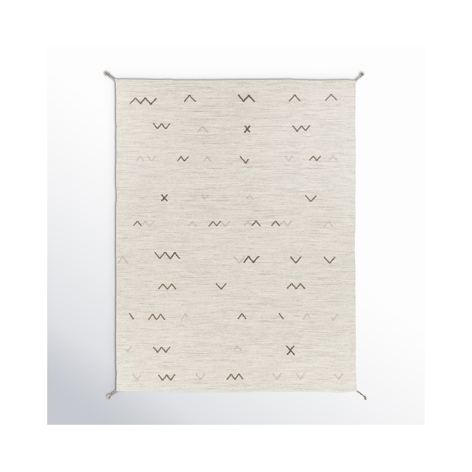 Bodie Handmade Wool Light Gray/Light Brown Rug, Rectangle 6' x 9'