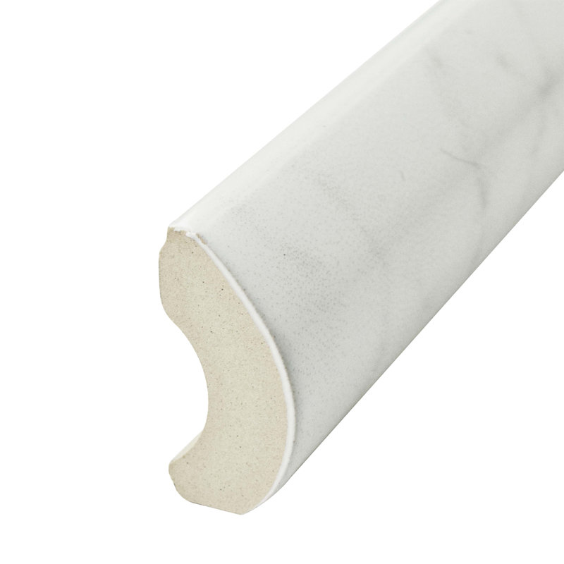 Carreau de céramique bullé blanc mat 6 po x 1,3 po Classico Carrara
