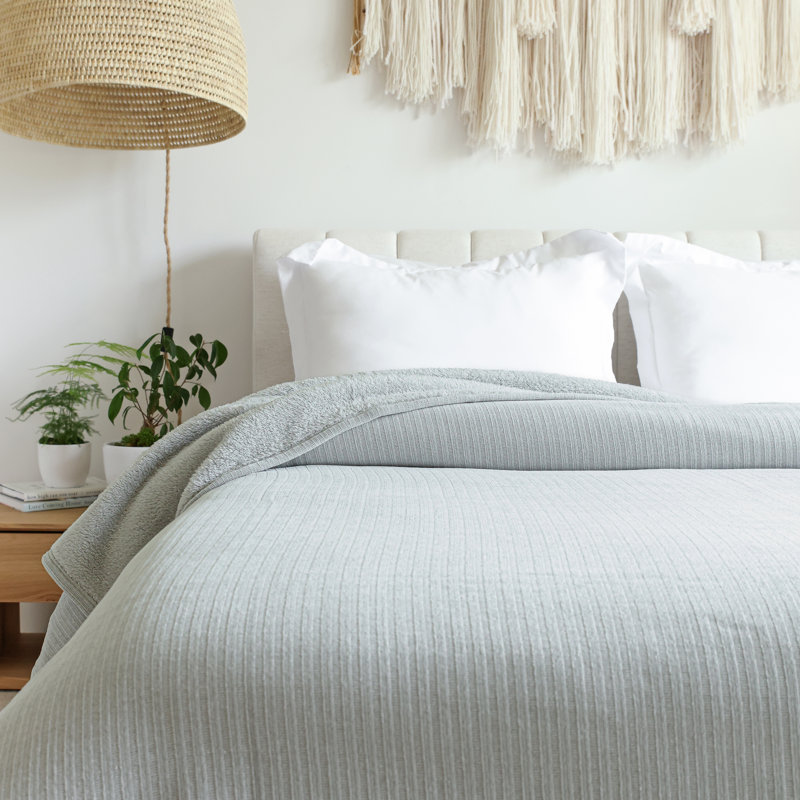 Couverture en sherpa chenille, Blanc
