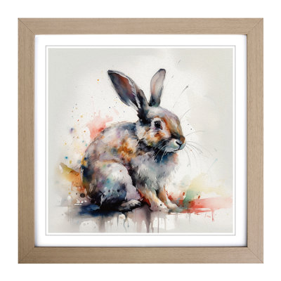 Rabbit Gestural Art No.1 - Framed Print