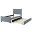 Lit plateforme tapissier en velours avec lit gigogne-30254055-30254054